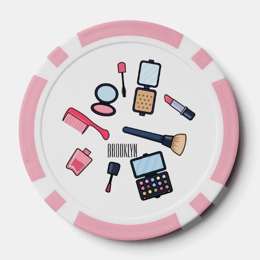 Cosmetica/make-up cartoon illustratie poker chips (Achterkant)