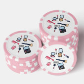 Cosmetica/make-up cartoon illustratie poker chips (Opstapeling)