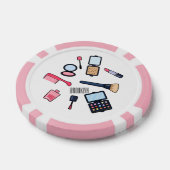 Cosmetica/make-up cartoon illustratie poker chips (Enkel)