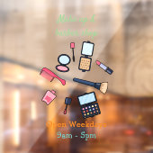 Cosmetica/make-up cartoon illustratie raamsticker (Vel 2)