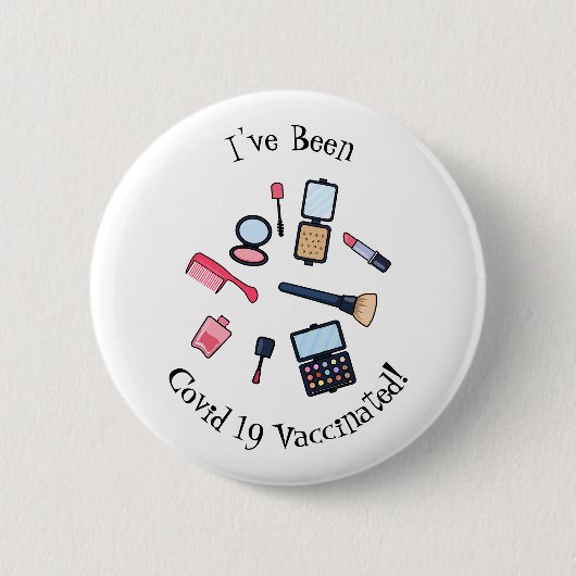 Cosmetica/make-up cartoon illustratie ronde button 5,7 cm (Voorkant)