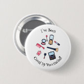 Cosmetica/make-up cartoon illustratie ronde button 5,7 cm (Voorkant /achterkant)