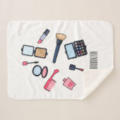 Cosmetica/make-up cartoon illustratie sherpa deken (Voorkant (horizontaal))