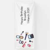 Cosmetica/make-up cartoon illustratie spandoek (Verticaal)