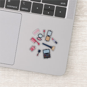 Cosmetica/make-up cartoon illustratie sticker
