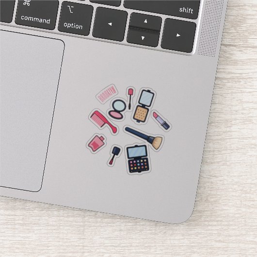 Cosmetica/make-up cartoon illustratie sticker (Detail)