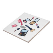 Cosmetica/make-up cartoon illustratie tegeltje (Zijkant)