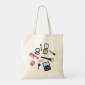 Cosmetica/make-up cartoon illustratie tote bag (Achterkant)