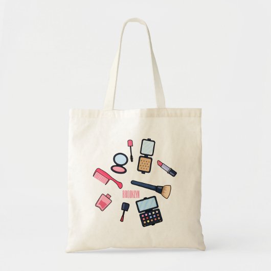 Cosmetica/make-up cartoon illustratie tote bag (Voorkant)