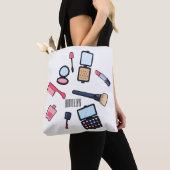 Cosmetica/make-up cartoon illustratie tote bag (Dichtbij)