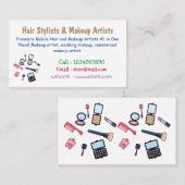 Cosmetica/make-up cartoon illustratie visitekaartje (Voorkant / Achterkant)