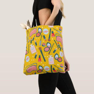 Cosmetica make-up patroon gele Canvas tas
