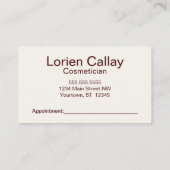 Cosmetica make-up schoonheidsspecialiste visitekaartje (Achterkant)