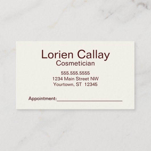 Cosmetica make-up schoonheidsspecialiste visitekaartje (Achterkant)