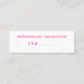 Cosmetica - PrijsLabel Mini Visitekaartje (Achterkant)