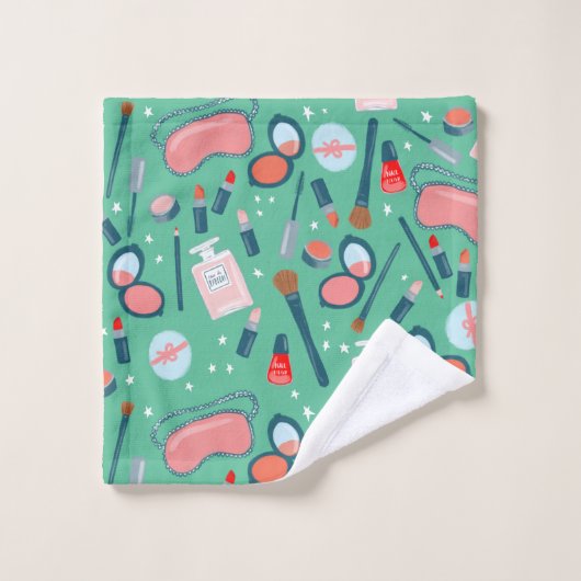 cosmetica schoonheidsmake - up roze groen bad handdoek (Wasdoekje)