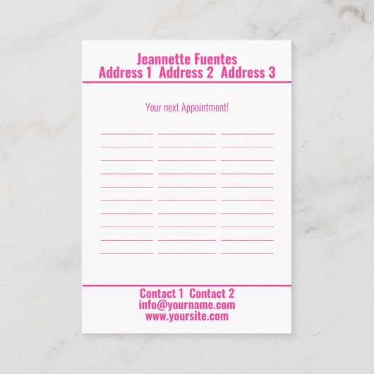 Cosmetica - Visitekaartje (Achterkant)