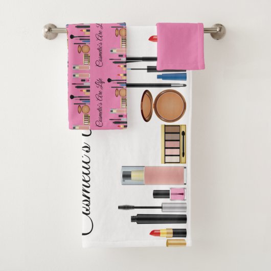 Cosmetica zijn levensechte  roze make-up bad handdoek (Insitu)