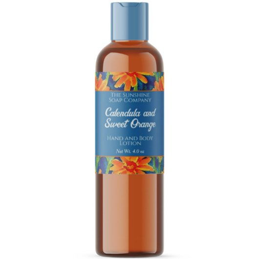 Cosmeticaverpakkingslabel - Blauw & Sinaasappel Etiket