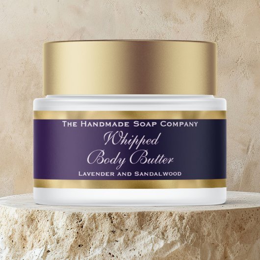 Cosmetics Body Butter Gold Foil & Purple Jar
