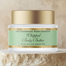 Cosmetics Body Butter Gold & Olive Green Jar