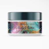 Cosmetics Jar Label - Blauwgroen, blauw, magenta e