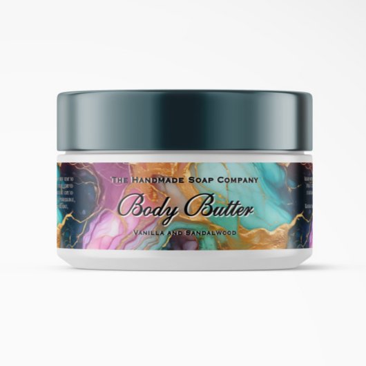 Cosmetics Jar Label - Blauwgroen, blauw, magenta e