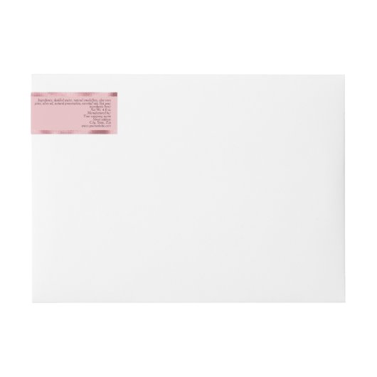 Cosmetics Jar Label - Blush Pink met Roze Folie (Voorkant)