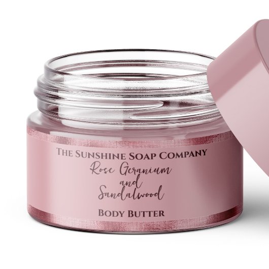 Cosmetics Jar Label - Blush Pink met Roze Folie