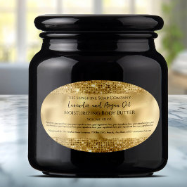 Cosmetics Jar Label - Gouden folie en Gouden Glitt