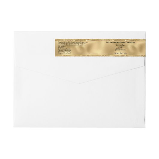 Cosmetics Jar Label - Gouden folie en Gouden Glitt (Achterkant)