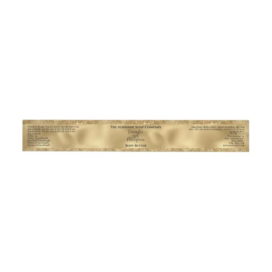 Cosmetics Jar Label - Gouden folie en Gouden Glitt (Individueel)