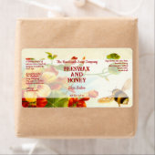 Cosmetics Jar Label - Honeybee & Flowers 2 (Insitu)