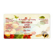 Cosmetics Jar Label - Honeybee & Flowers 2 (Voorkant)