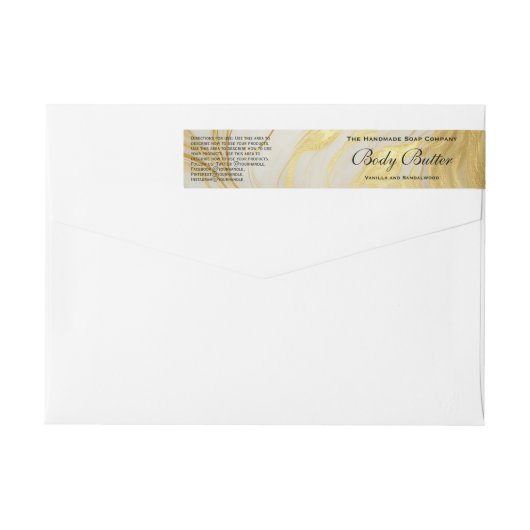 Cosmetics Jar Label - Ivoor Marmer en Goud (Achterkant)