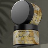 Cosmetics Jar Label - Ivoor Marmer en Goud Waterfles Etiket