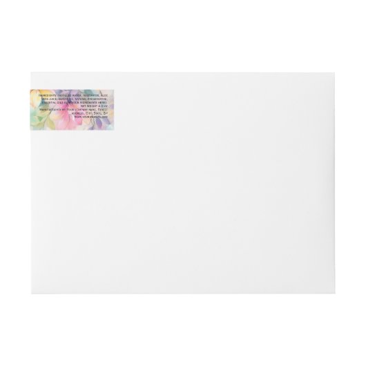 Cosmetics Jar Label - veelkleurige pastelbloemen (Voorkant)