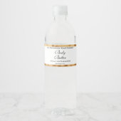 Cosmetics Jar Label - Wit en Faux geweven goud Waterfles Etiket (Voorkant)