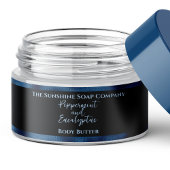 Cosmetics Jar Label - Zwart-Blauw Folie