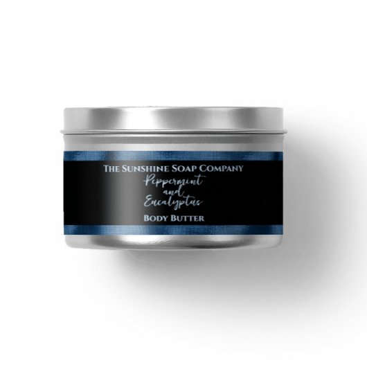 Cosmetics Jar Label - Zwart-Blauw Folie