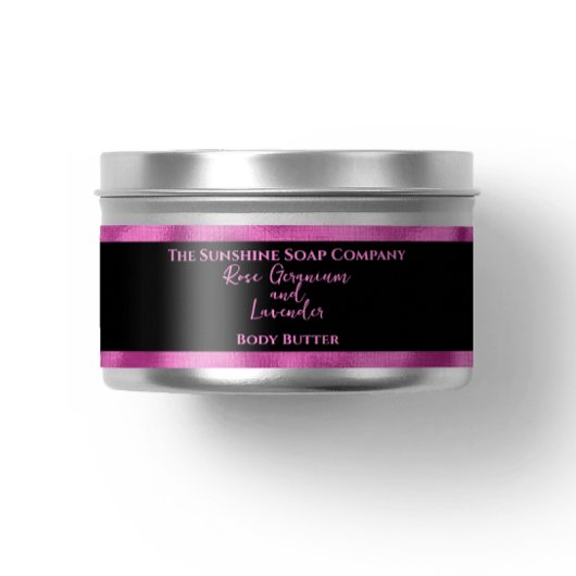 Cosmetics Jar Label - Zwart en Fuchsia Folie