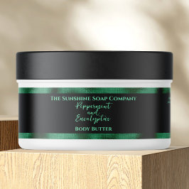 Cosmetics Jar Label - Zwart en Groen Folie