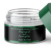 Cosmetics Jar Label - Zwart en Groen Folie