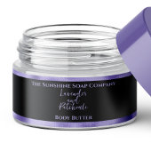 Cosmetics Jar Label - Zwart en Paarse Folie