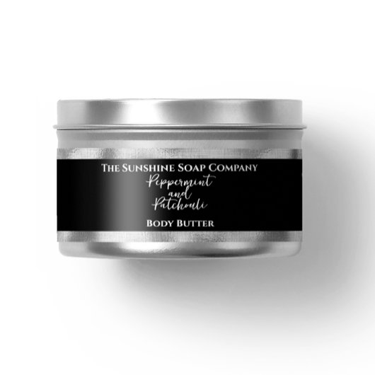 Cosmetics Jar Label - Zwart en Zilveren Folie