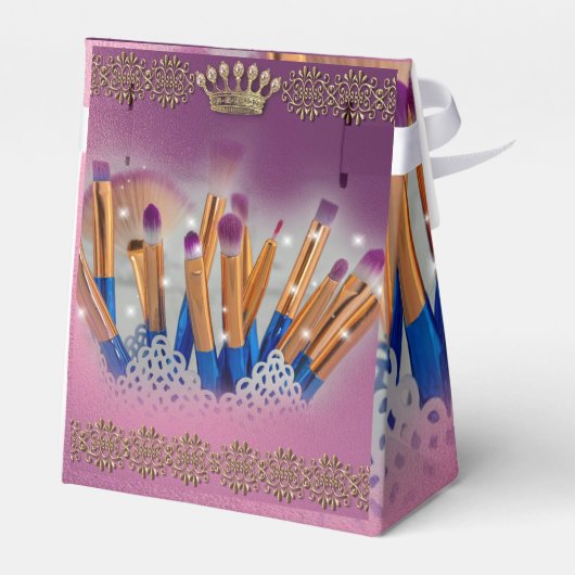 Cosmetics Makeup Brush Glamor Bedankdoosjes (Achterkant)