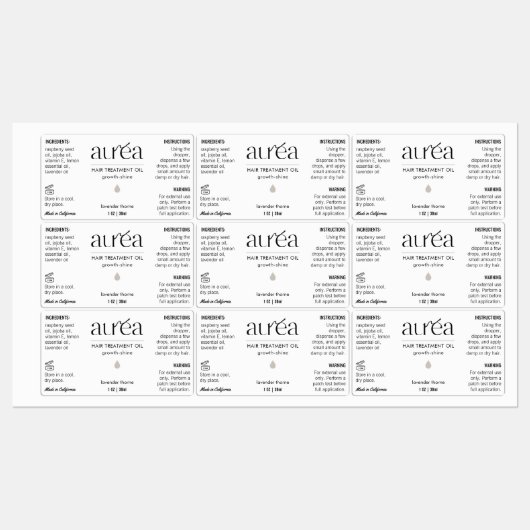 Cosmetisch 1 OZ/30ml druppelflesje Waterdicht Etik Labels (Vel)