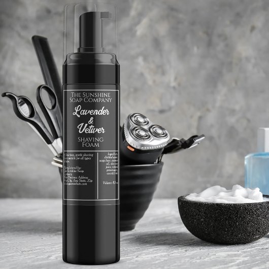 Cosmetisch etiket op zwarte en witte waterdichte f