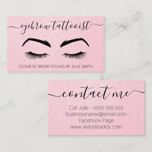 Cosmetisch Eyebrow Tattoo Visitekaartje (Voorkant / Achterkant)
