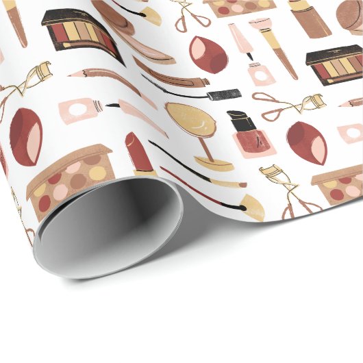 Cosmetisch Make-up Patroon Cadeaupapier (Rol Hoek)